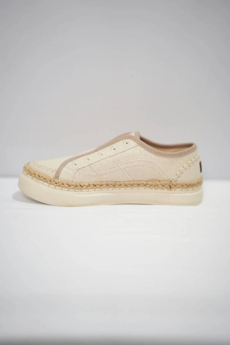 NEW BLOWFISH women's no chill raffia sneaker in silver